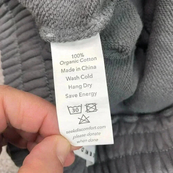 Seek Discomfort Sweatpants Sz 2XL Grey Color Elastic Ankle Organic Cotton - Picture 7 of 9